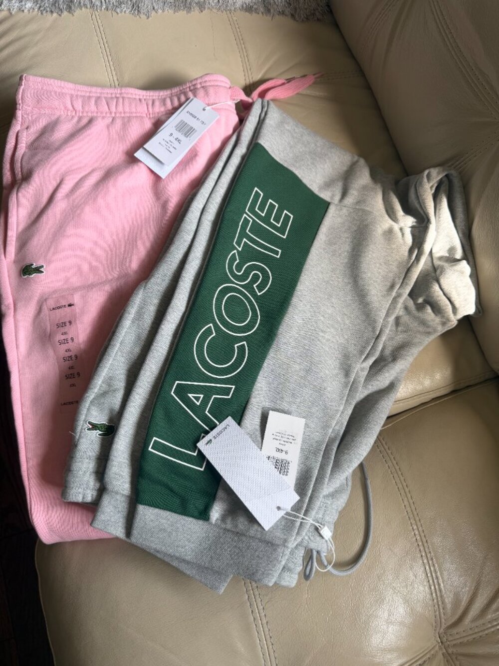 TWO (2) Lacoste Men's Cotton Fleece Sweatpants NEW w TAGS